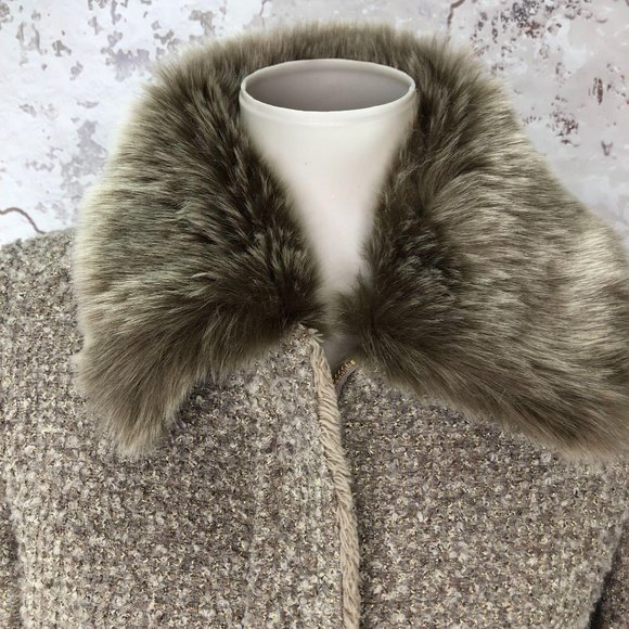 Helene Berman Faux Fur Detachable Collar Jacket S NWT - Picture 3 of 11